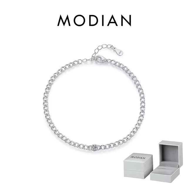 NAVIAN® Moissanite Link Bracelet - Sterling Silver
