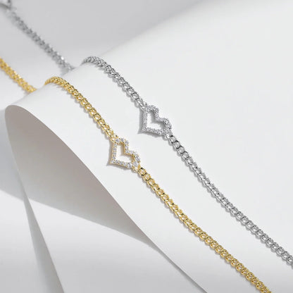 NAVIAN® Moissanite Romantic Heart Bracelets - Sterling Silver