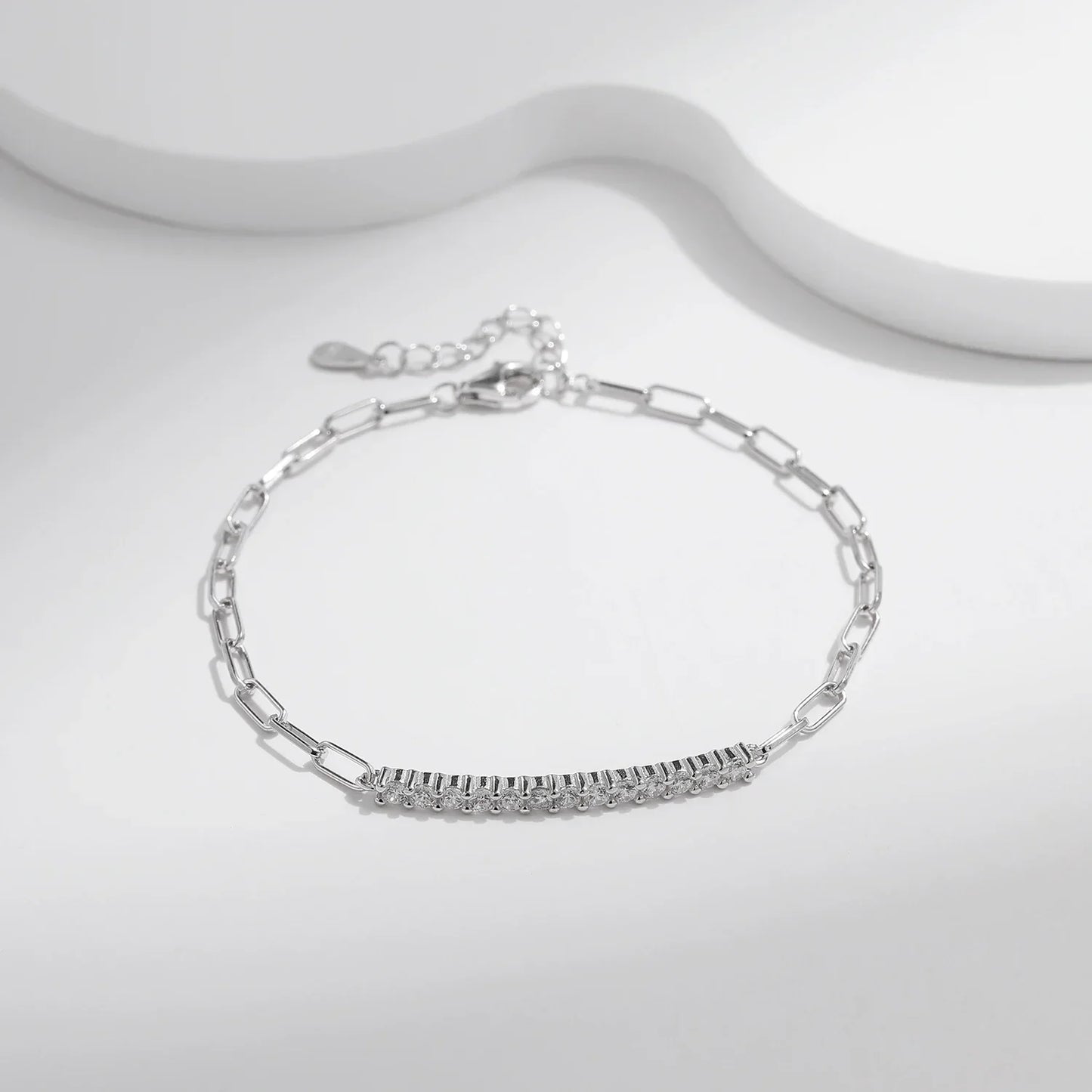 NAVIAN® Moissanite Chain Bracelet - Sterling Silver