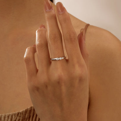 Twin Pear Moissanite Stackable Band - NavianJewelry™