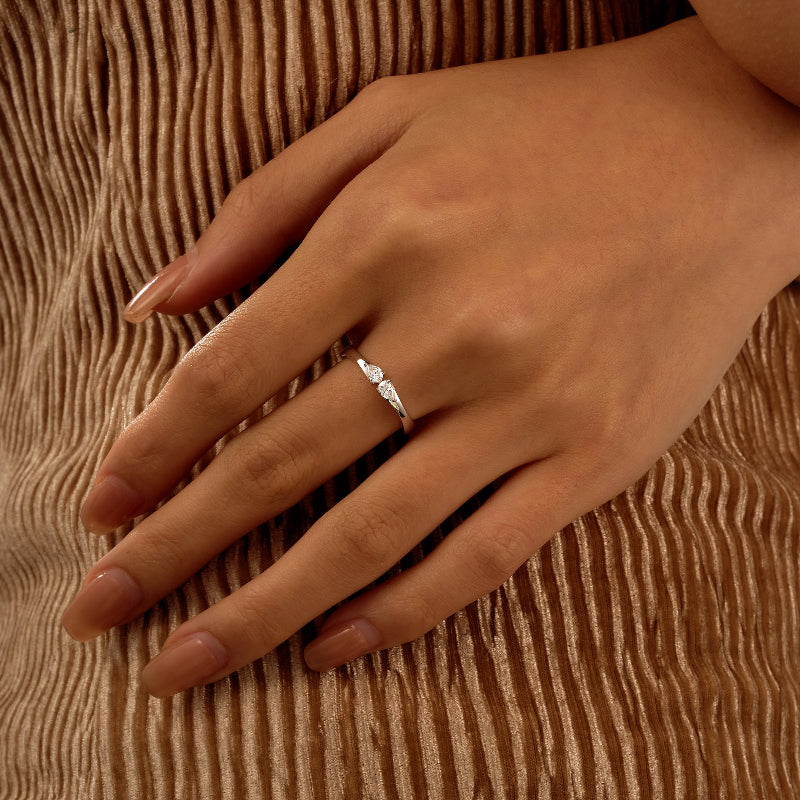 Twin Pear Moissanite Stackable Band - NavianJewelry™