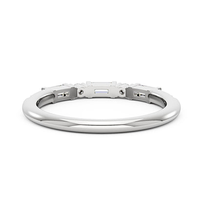 Art Deco Emerald Round Moissanite Half Eternity Band - NavianJewelry™