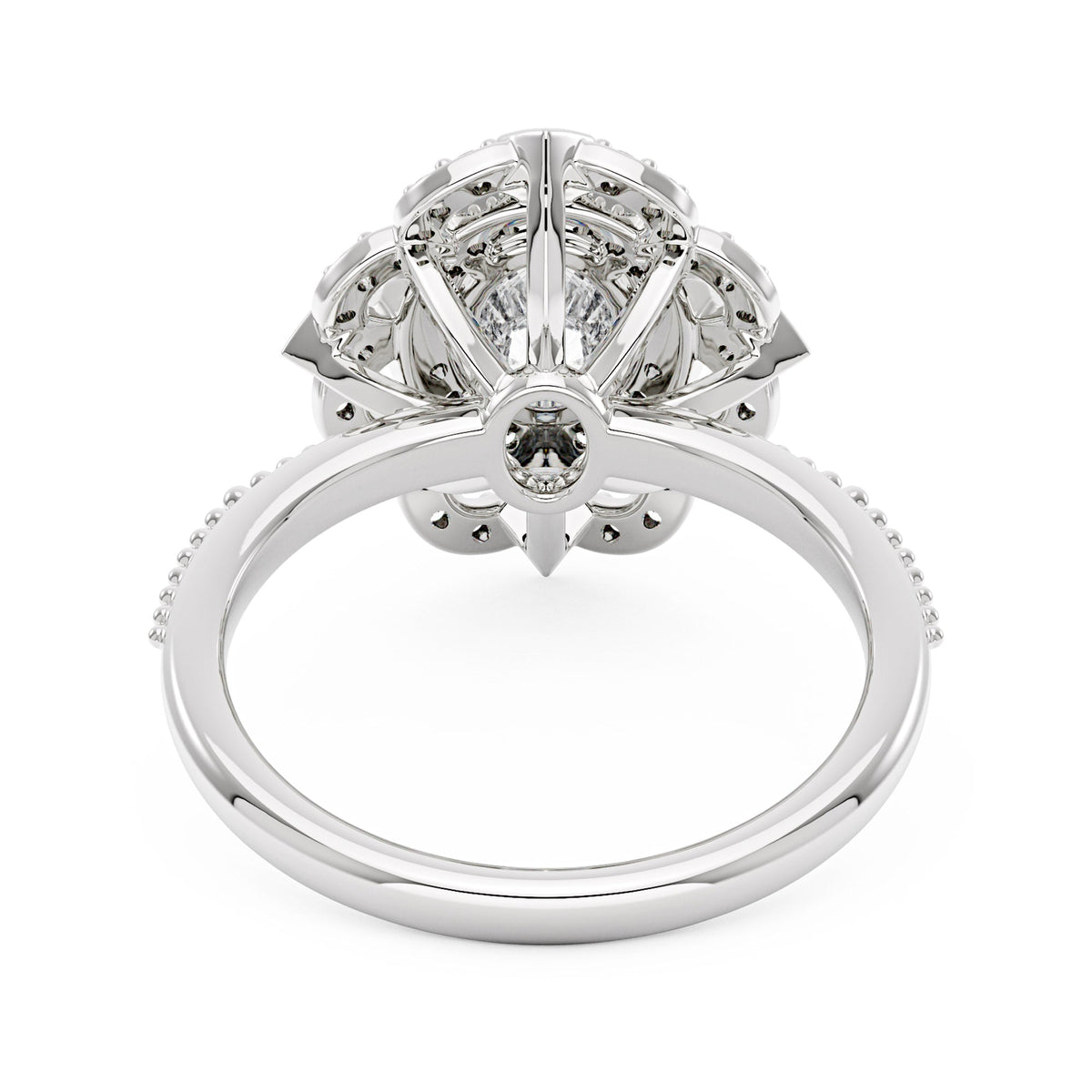 Art Deco Oval Pavé Halo Moissanite Ring - NavianJewelry™