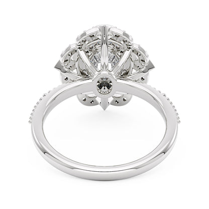 Art Deco Oval Pavé Halo Moissanite Ring - NavianJewelry™