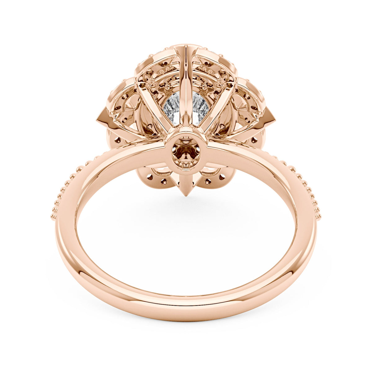 Art Deco Oval Pavé Halo Moissanite Ring - NavianJewelry™