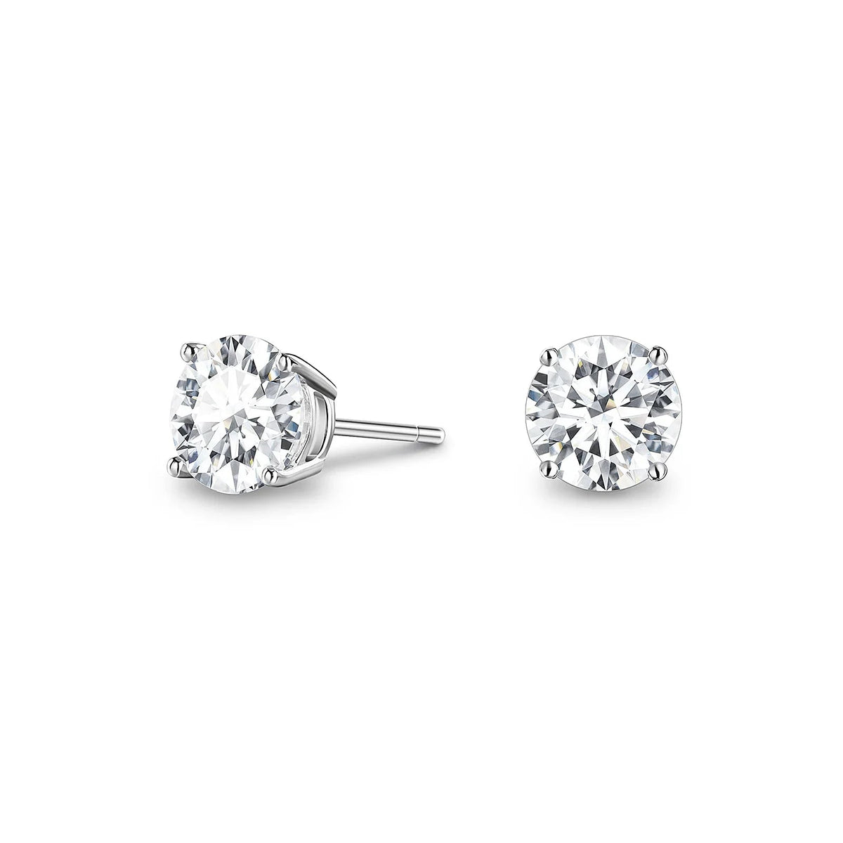 Brilliant Round Cut Moissanite Basket Stud Earrings - NavianJewelry™