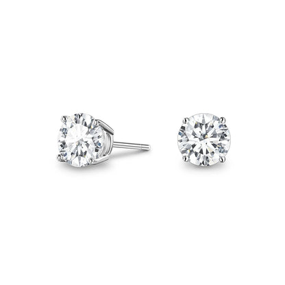Brilliant Round Cut Moissanite Basket Stud Earrings - NavianJewelry™
