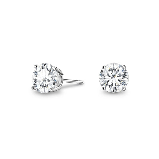 Brilliant Round Cut Moissanite Basket Stud Earrings - NavianJewelry™