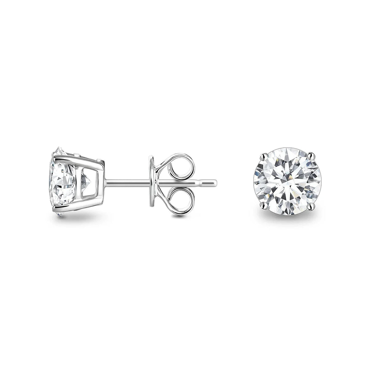 Brilliant Round Cut Moissanite Basket Stud Earrings - NavianJewelry™
