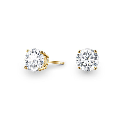 Brilliant Round Cut Moissanite Basket Stud Earrings - NavianJewelry™