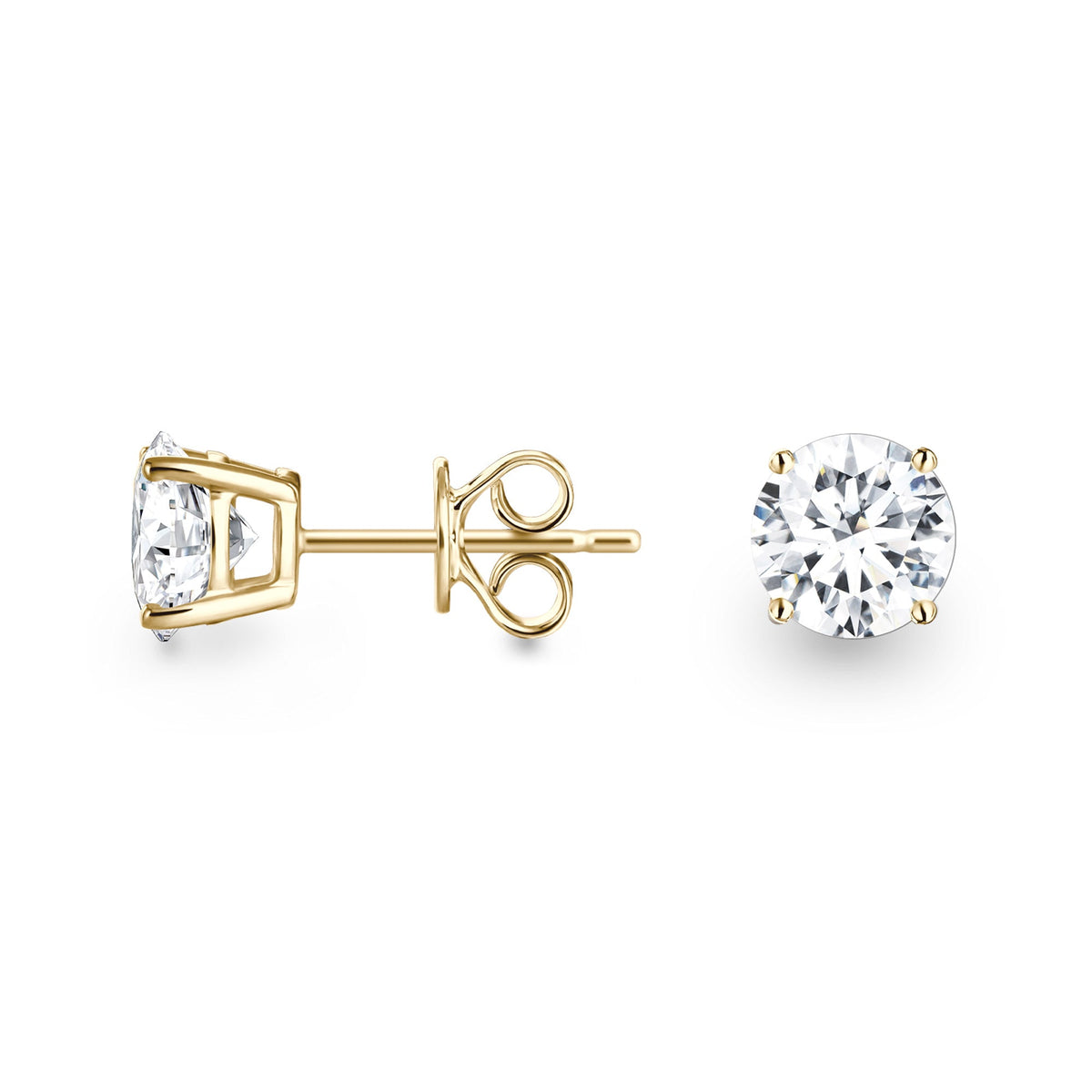 Brilliant Round Cut Moissanite Basket Stud Earrings - NavianJewelry™