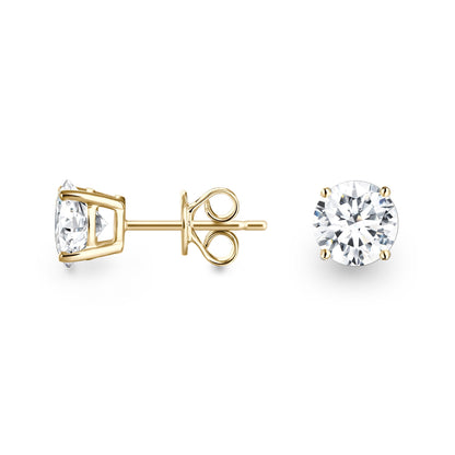 Brilliant Round Cut Moissanite Basket Stud Earrings - NavianJewelry™