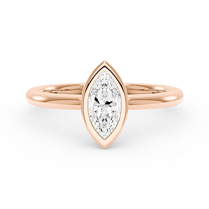 Marquise Cut Moissanite Bezel Ring - NavianJewelry™