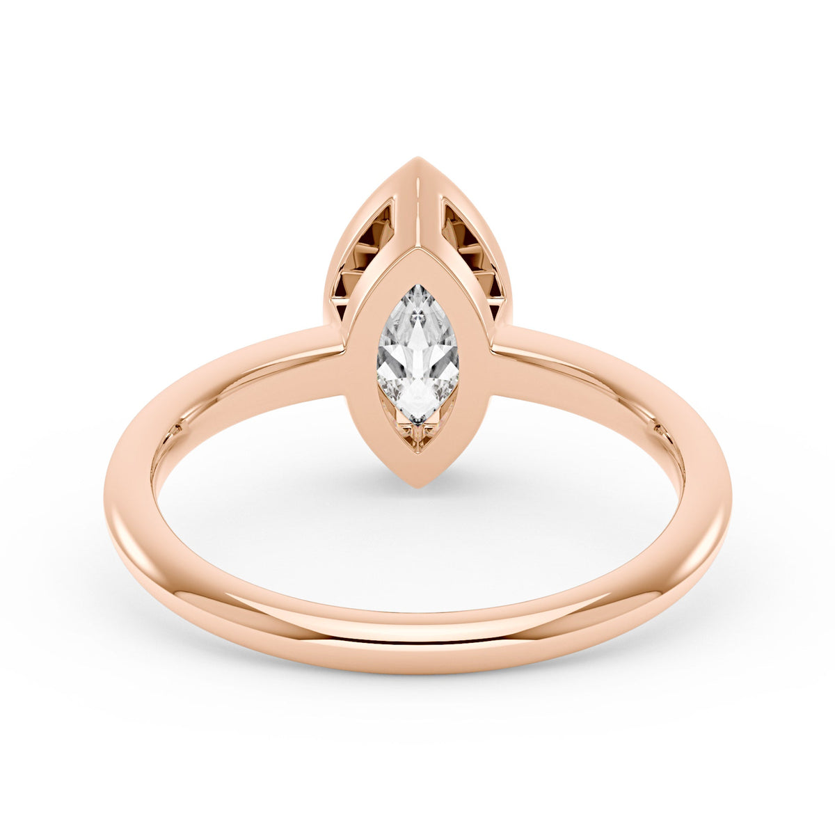 Marquise Cut Moissanite Bezel Ring - NavianJewelry™