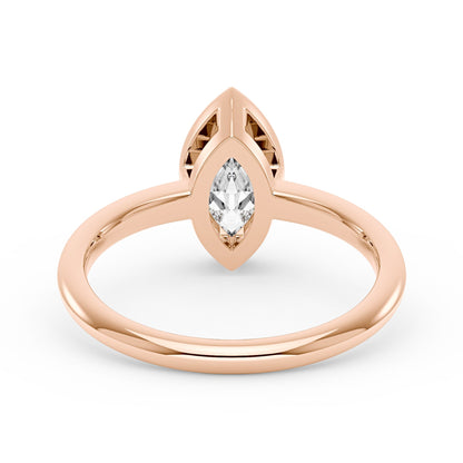 Marquise Cut Moissanite Bezel Ring - NavianJewelry™
