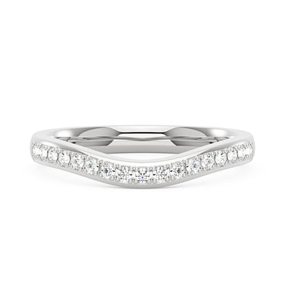 Art Deco Curved Moissanite Pavé Half Eternity Band - NavianJewelry™