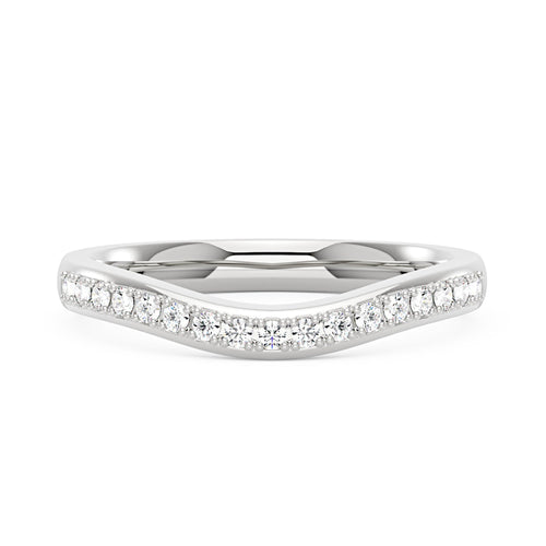 Art Deco Curved Moissanite Pavé Half Eternity Band - NavianJewelry™
