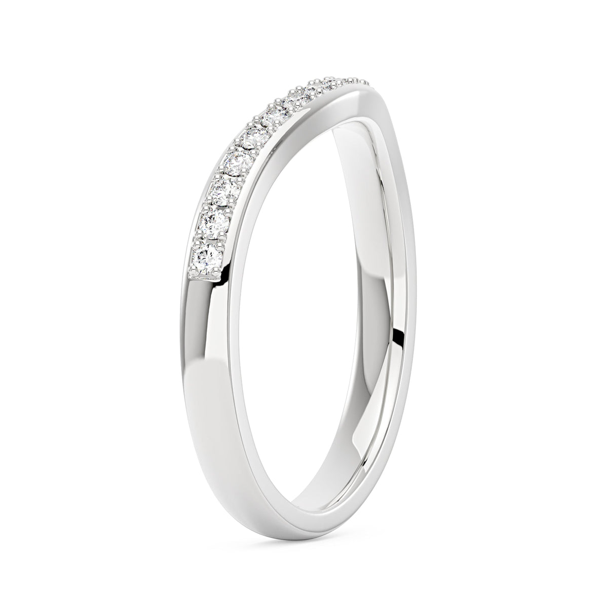 Art Deco Curved Moissanite Pavé Half Eternity Band - NavianJewelry™