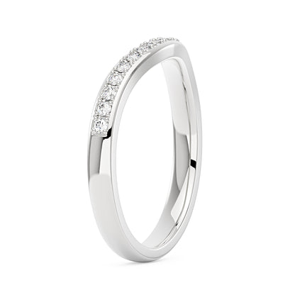 Art Deco Curved Moissanite Pavé Half Eternity Band - NavianJewelry™