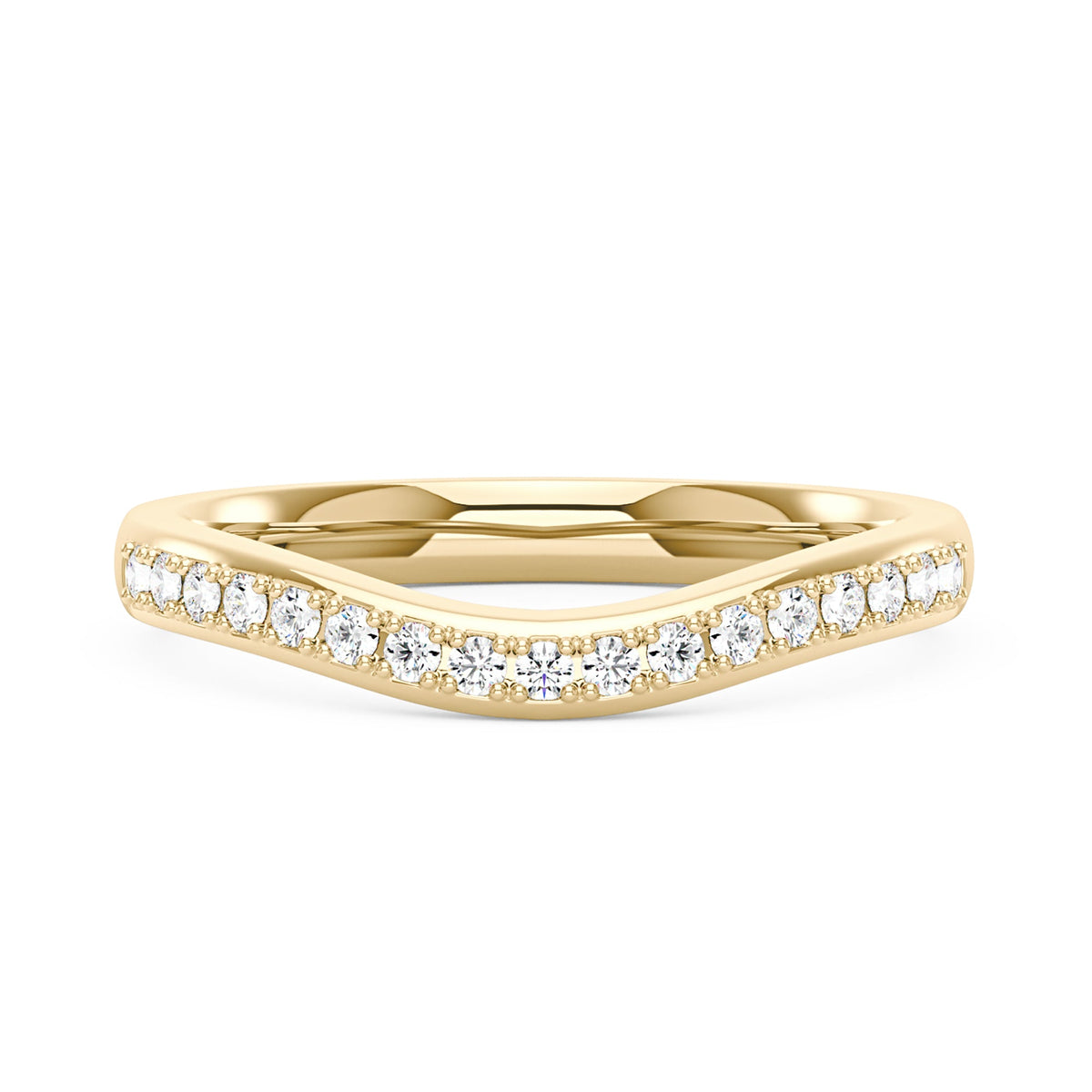 Art Deco Curved Moissanite Pavé Half Eternity Band - NavianJewelry™