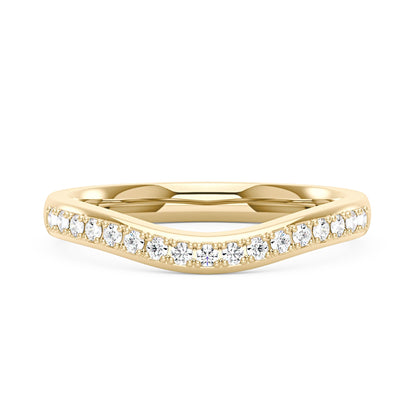 Art Deco Curved Moissanite Pavé Half Eternity Band - NavianJewelry™