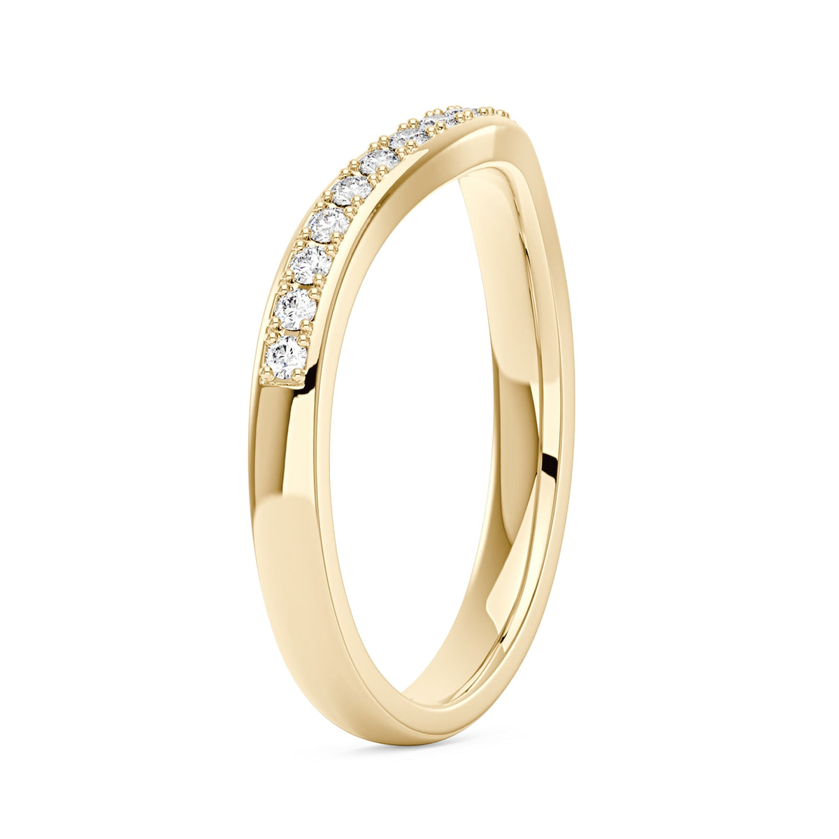 Art Deco Curved Moissanite Pavé Half Eternity Band - NavianJewelry™