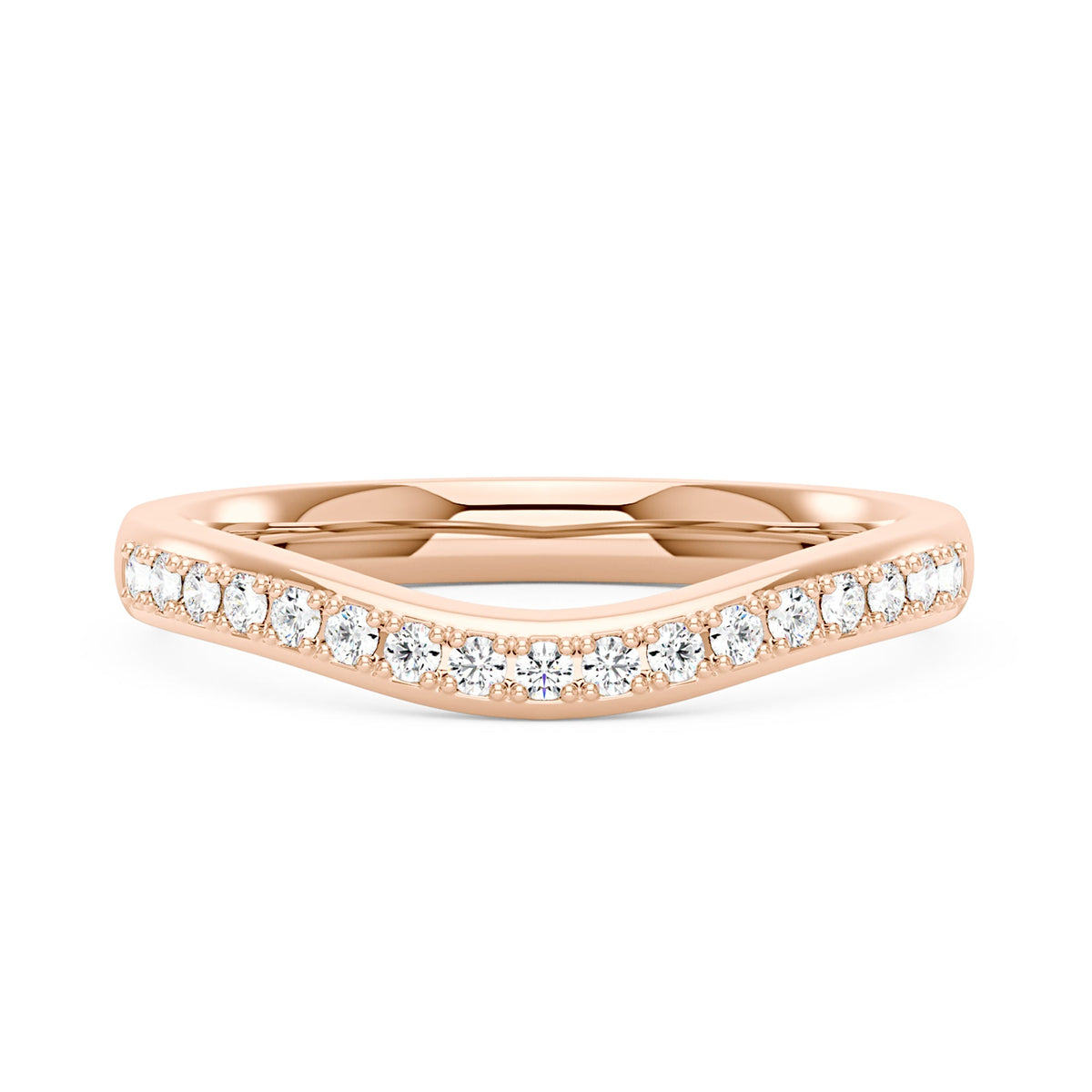 Art Deco Curved Moissanite Pavé Half Eternity Band - NavianJewelry™