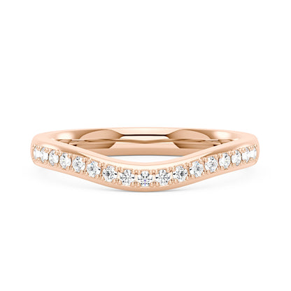 Art Deco Curved Moissanite Pavé Half Eternity Band - NavianJewelry™