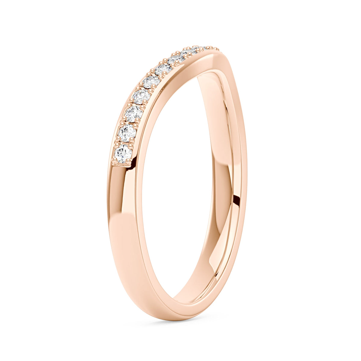 Art Deco Curved Moissanite Pavé Half Eternity Band - NavianJewelry™
