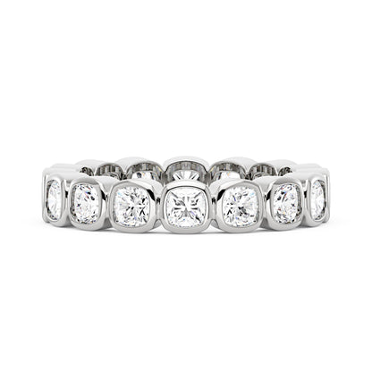 Cushion Moissanite Bezel Eternity Band - NavianJewelry™