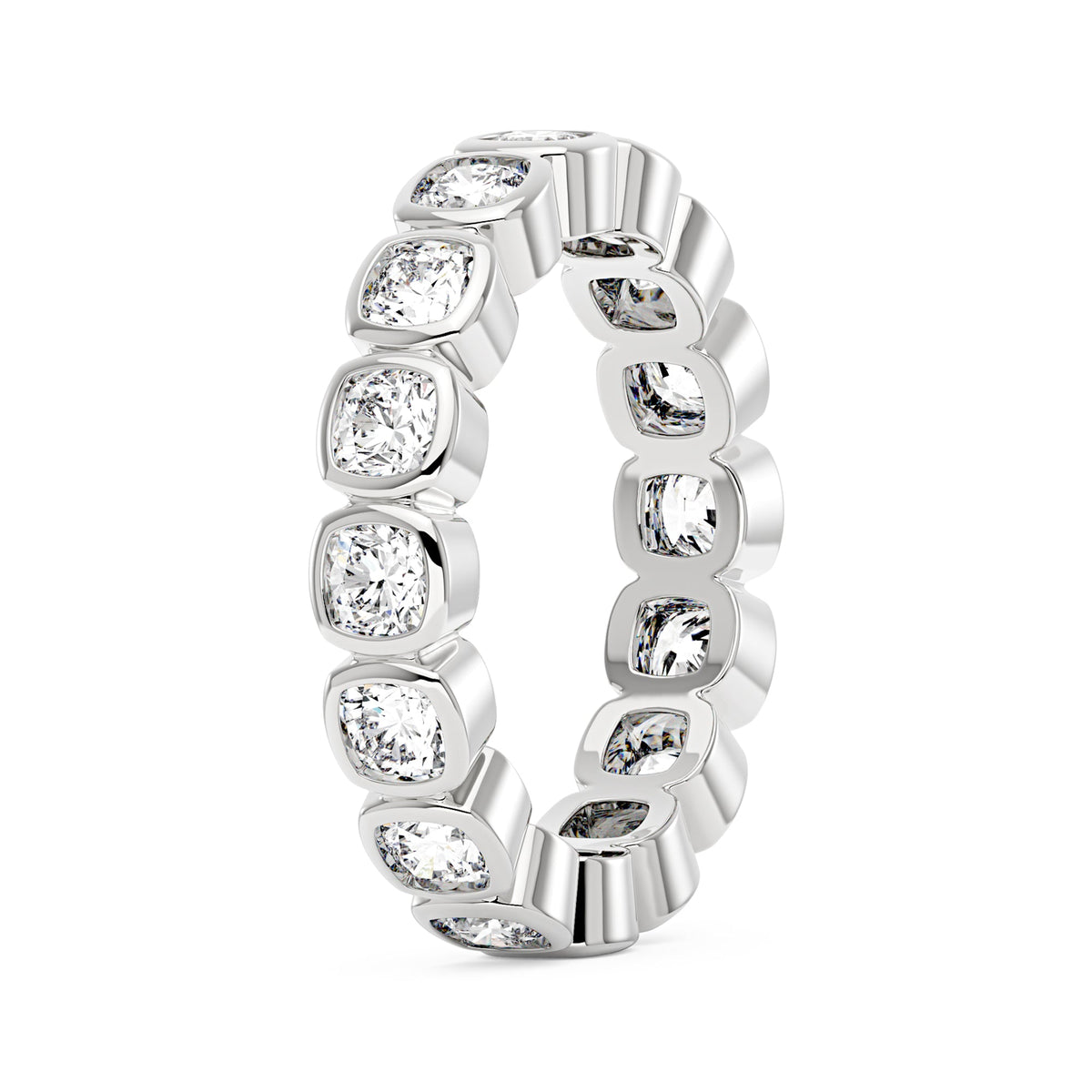 Cushion Moissanite Bezel Eternity Band - NavianJewelry™