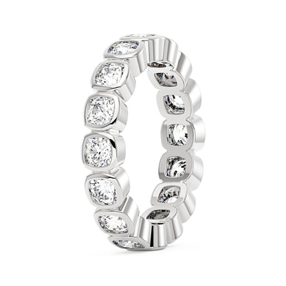 Cushion Moissanite Bezel Eternity Band - NavianJewelry™