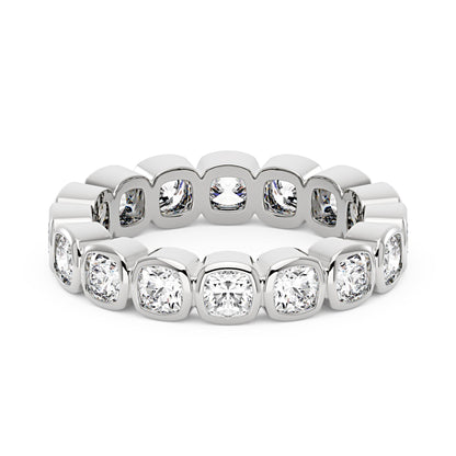Cushion Moissanite Bezel Eternity Band - NavianJewelry™