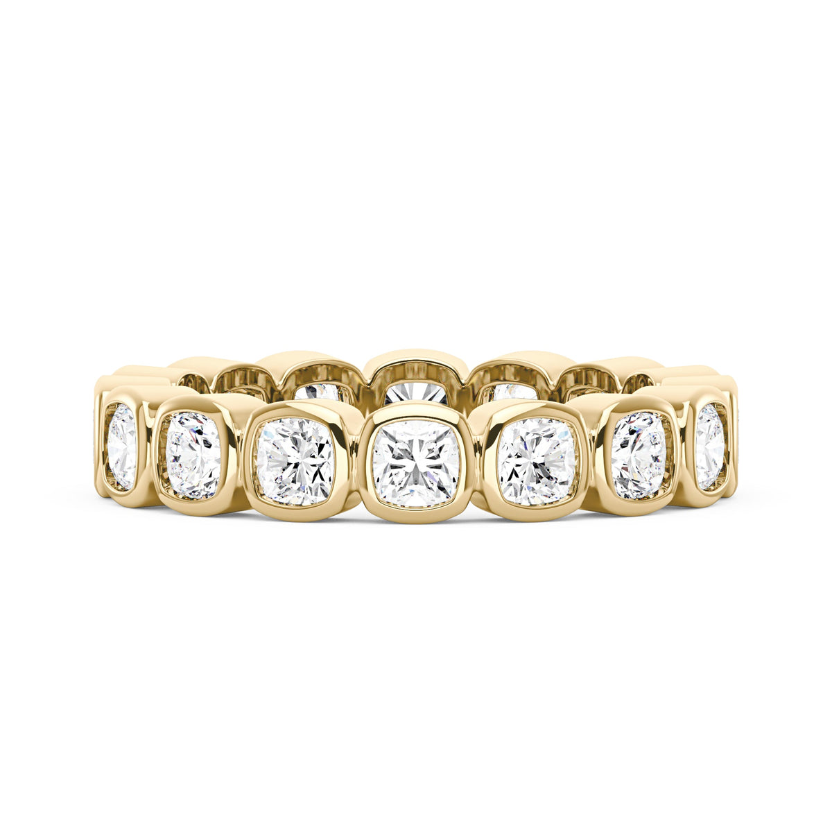 Cushion Moissanite Bezel Eternity Band - NavianJewelry™