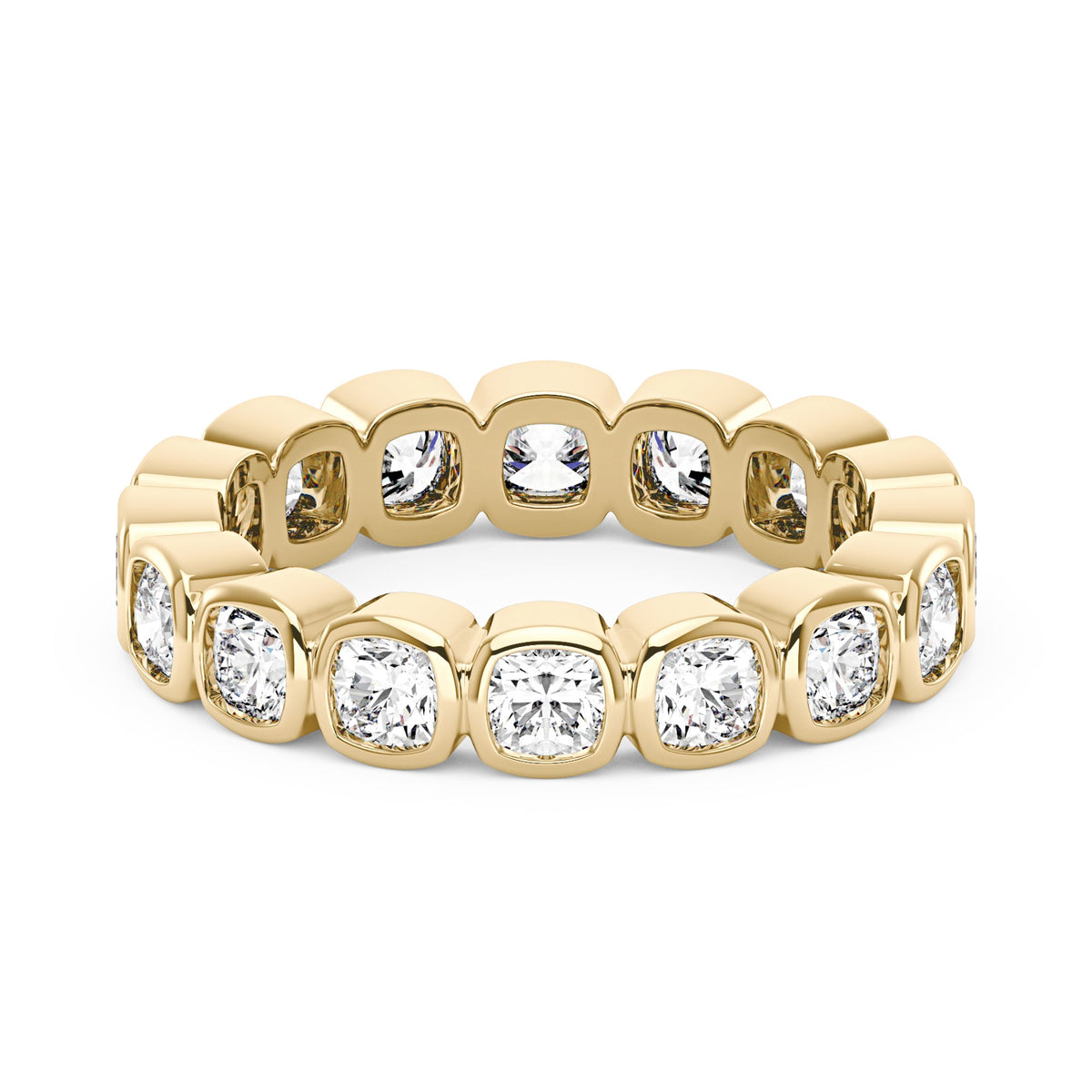 Cushion Moissanite Bezel Eternity Band - NavianJewelry™