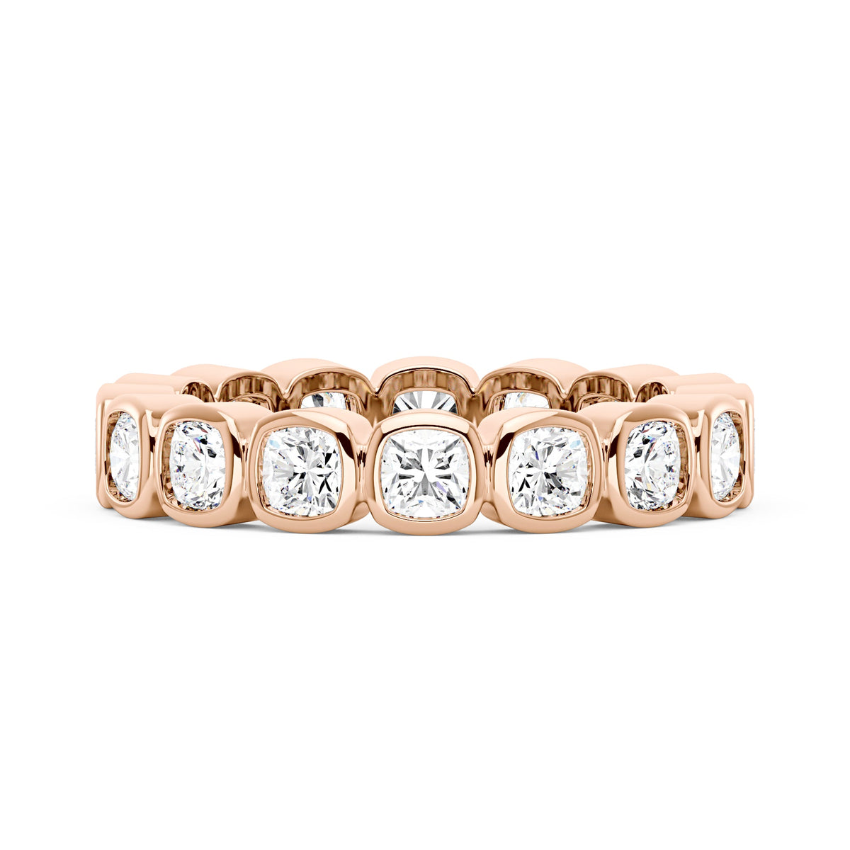 Cushion Moissanite Bezel Eternity Band - NavianJewelry™