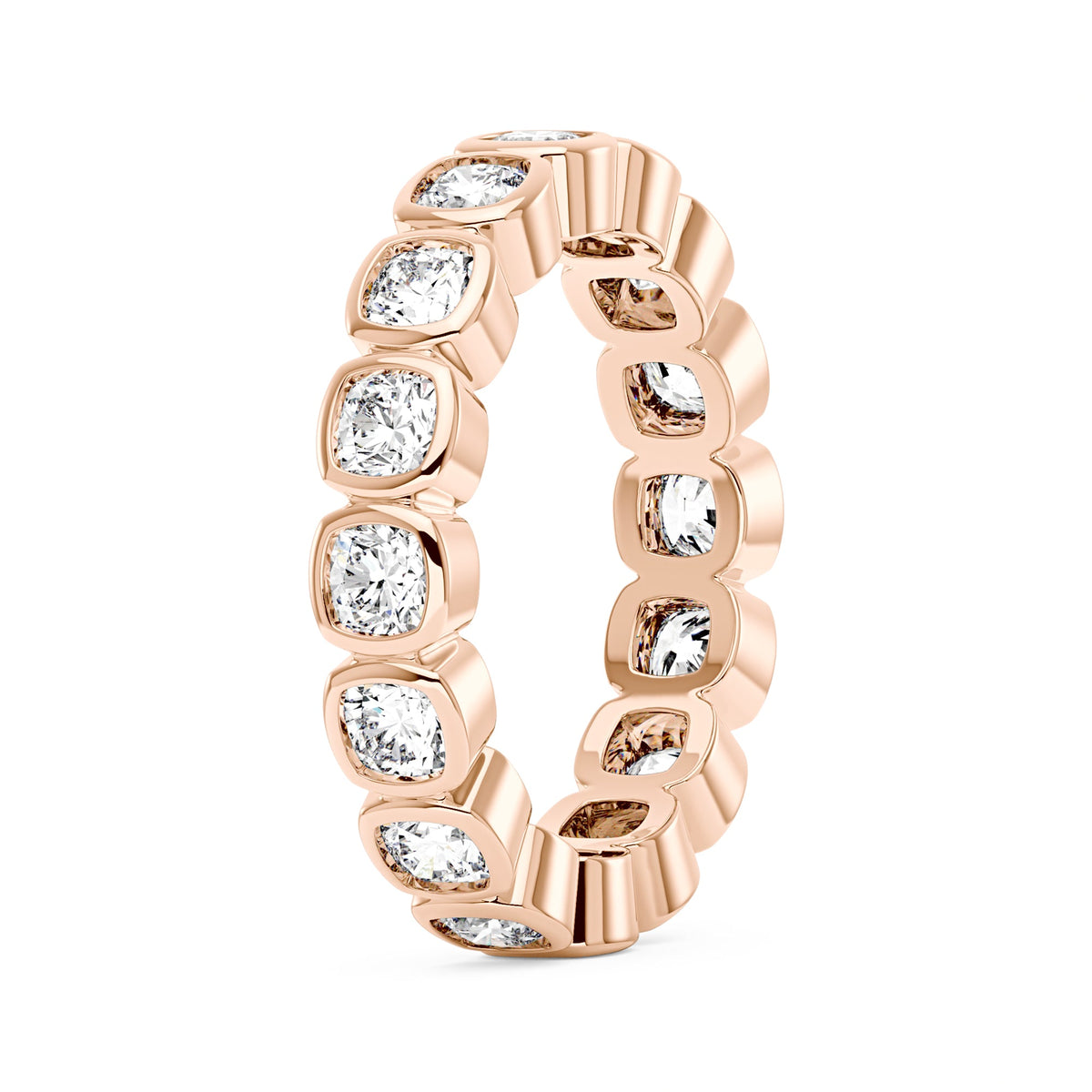 Cushion Moissanite Bezel Eternity Band - NavianJewelry™