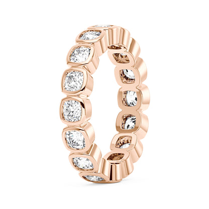 Cushion Moissanite Bezel Eternity Band - NavianJewelry™