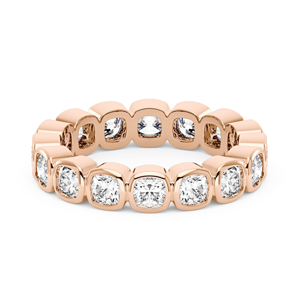 Cushion Moissanite Bezel Eternity Band - NavianJewelry™