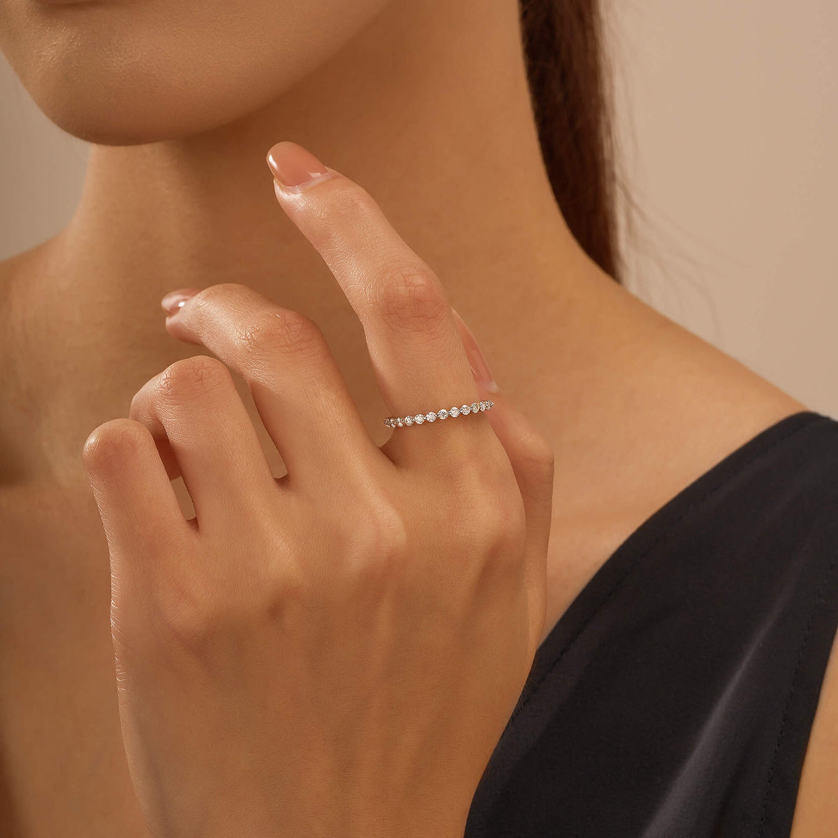 Elegant Half Eternity Wedding Ring - NavianJewelry™