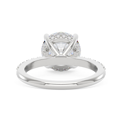 Dazzling Round Moissanite Pave Band Engagement Ring - NavianJewelry™