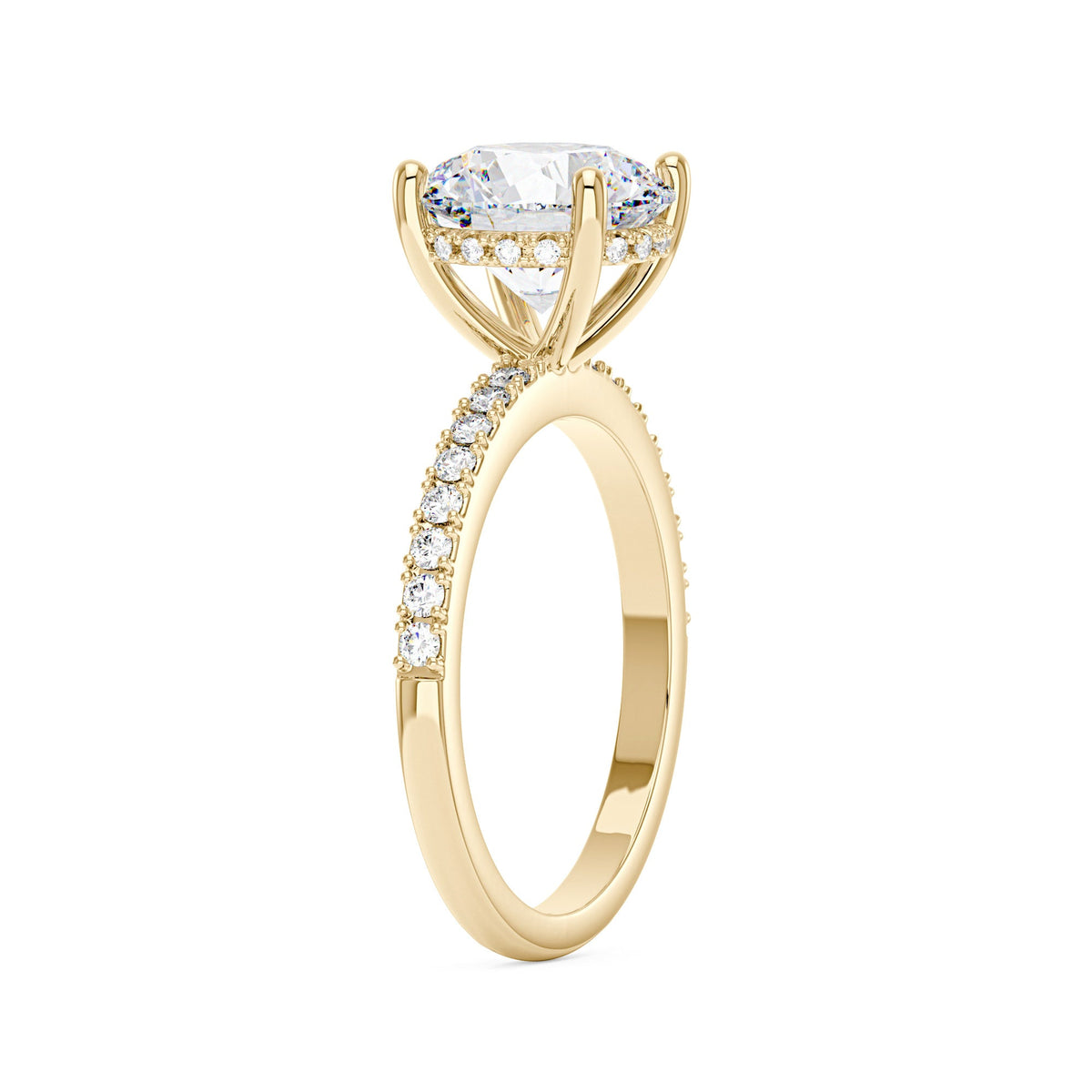 Dazzling Round Moissanite Pave Band Engagement Ring - NavianJewelry™