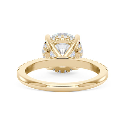 Dazzling Round Moissanite Pave Band Engagement Ring - NavianJewelry™