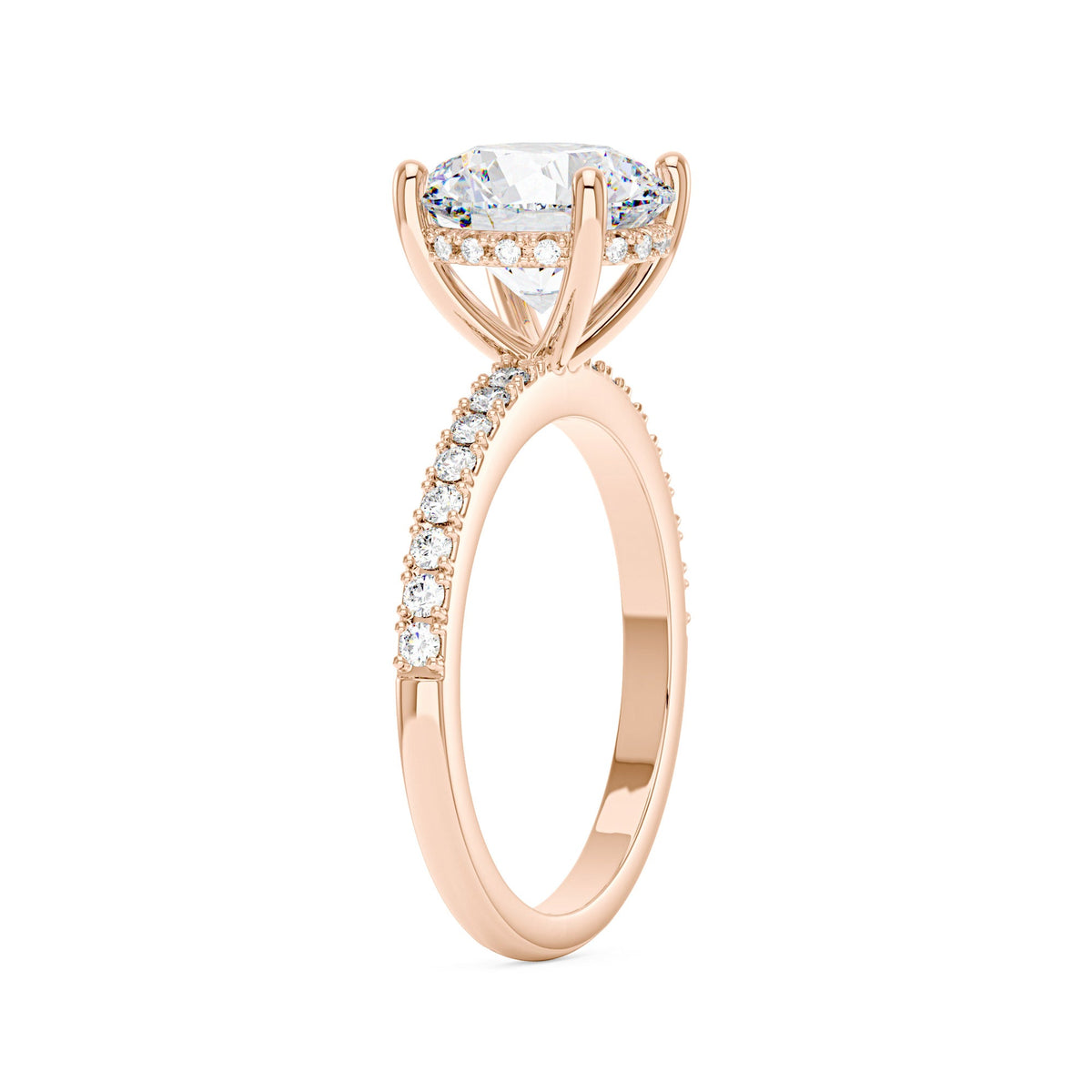 Dazzling Round Moissanite Pave Band Engagement Ring - NavianJewelry™