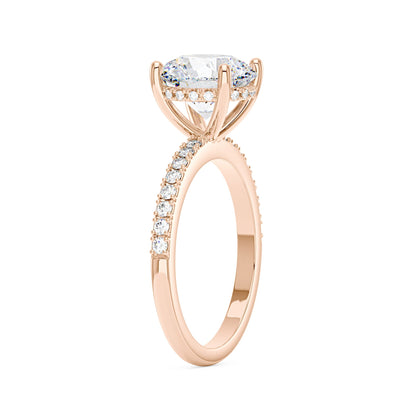 Dazzling Round Moissanite Pave Band Engagement Ring - NavianJewelry™