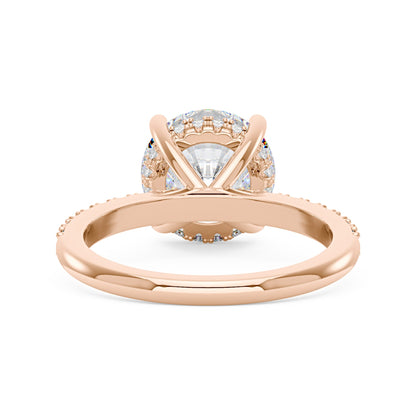 Dazzling Round Moissanite Pave Band Engagement Ring - NavianJewelry™