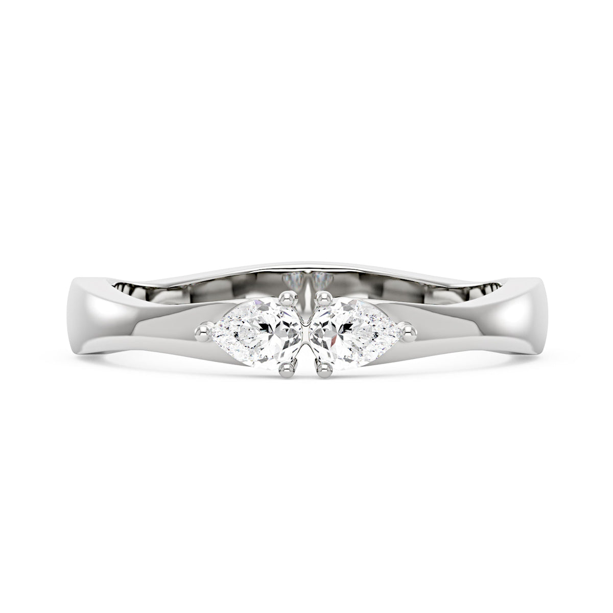Twin Pear Moissanite Stackable Band - NavianJewelry™