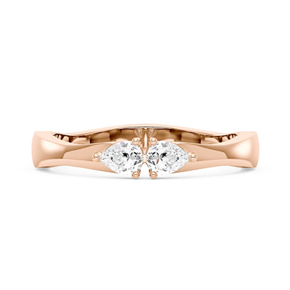 Twin Pear Moissanite Stackable Band - NavianJewelry™