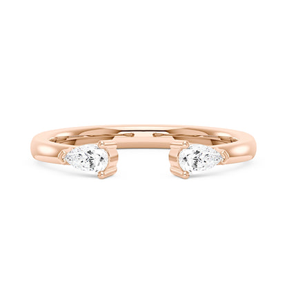 Twin Pear Moissanite Open Wedding Band Ring - NavianJewelry™