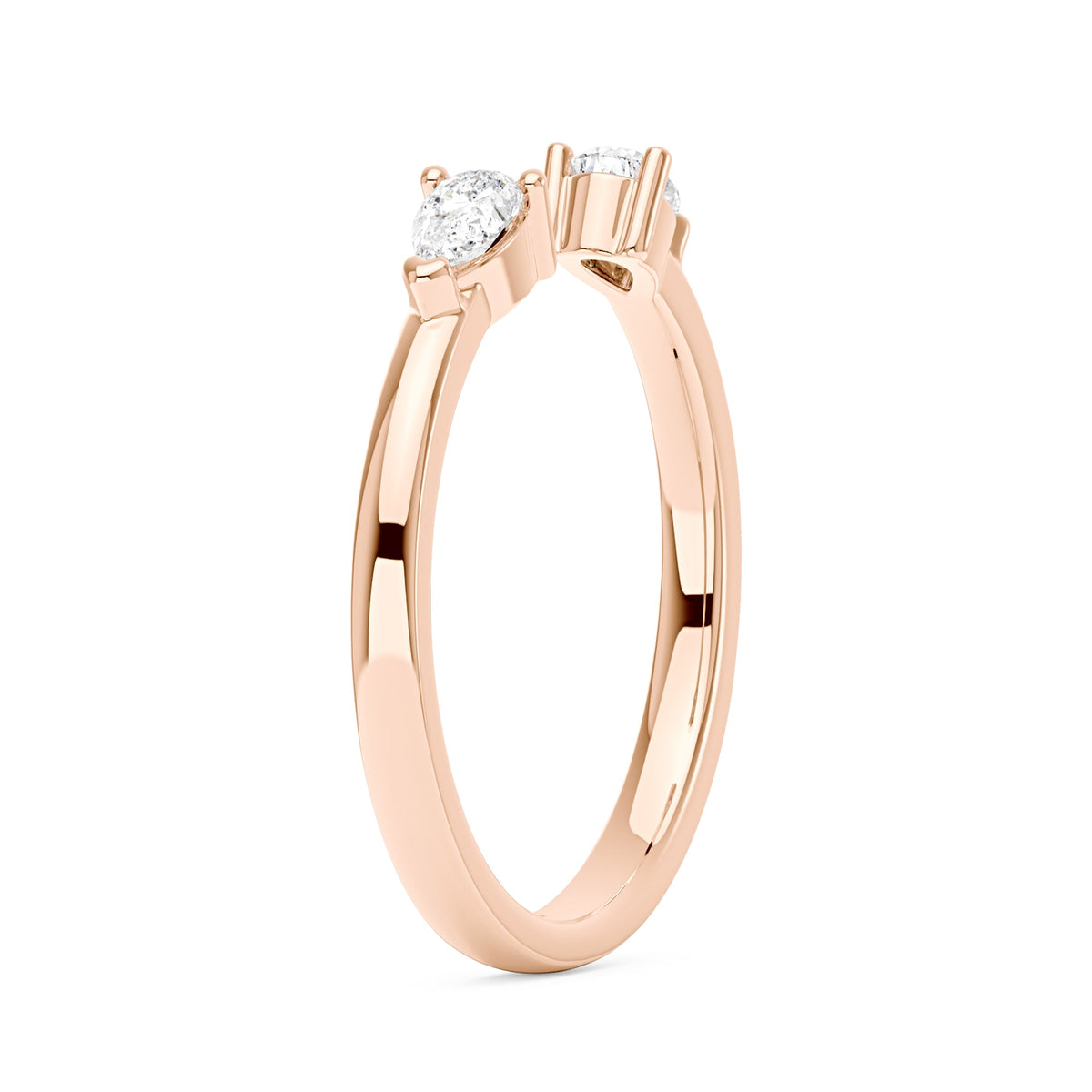 Twin Pear Moissanite Open Wedding Band Ring - NavianJewelry™